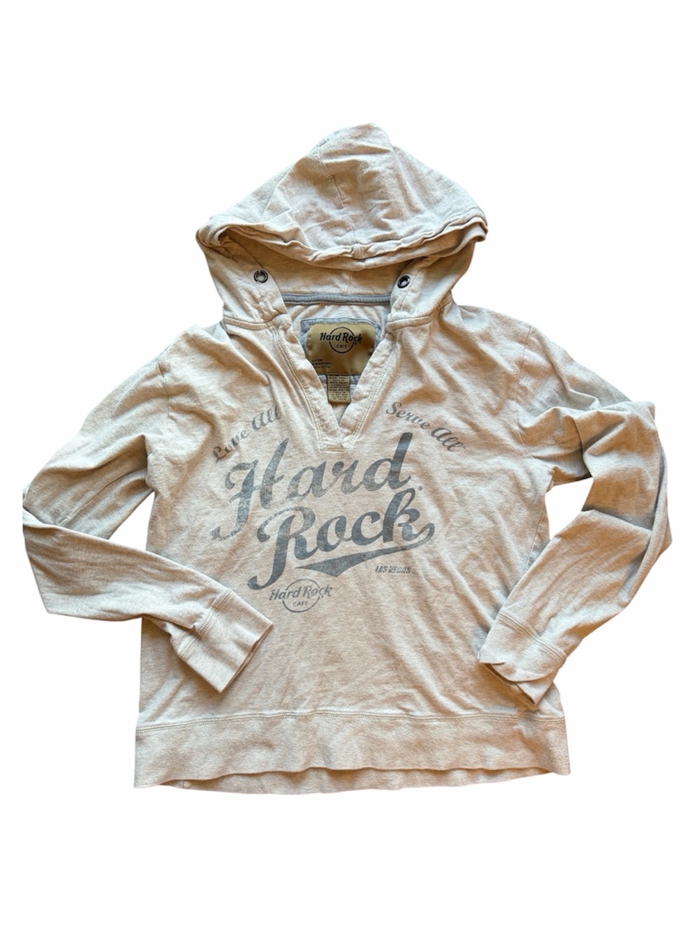 Hard Rock Cafe Las Vegas Hoodie Pullover Vintage Cotton Graphic Sweatshirt Y2K